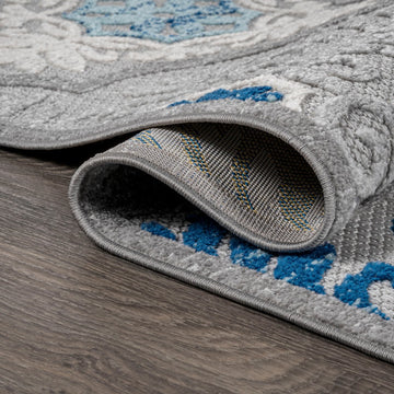 Cassis Ornate Ogee Trellis High-low Indoor/outdoor Area Rug